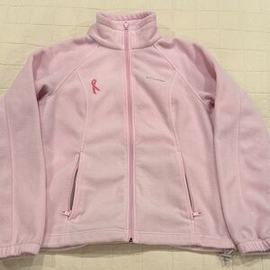 Columbia Light Pink Fleece Jacket with Ribbon Accent